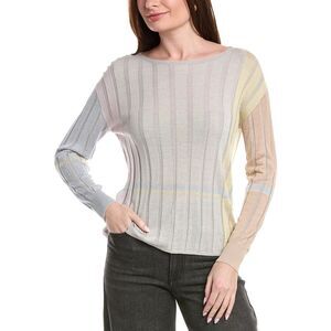 Akris Womens Silk & Linen-Blend Knit Top, Blue